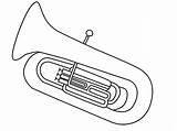 Tuba Coloring Musical Pages Instruments Printable Sheets Instrument  sketch template