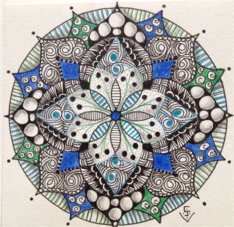 Zentangling with colored pencils. Mandala from Mandalas to Paint blog. 8/16/13 | Mandala ...