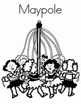 Maypole Coloring Page sketch template