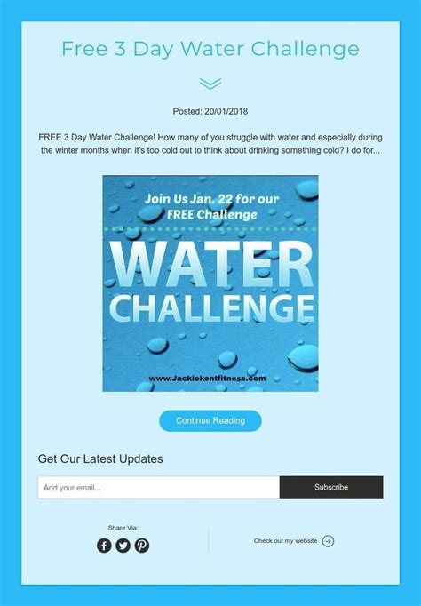 Free 3 Day Water Challenge | Water challenge, Challenges, Water