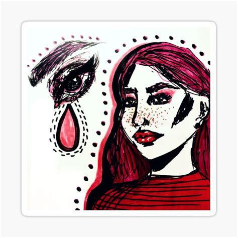 "Girl in red" Sticker for Sale by rebeka-m | Redbubble