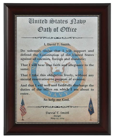 BETTER U.S. Military OFFICER Oath of Office All Branches Army - Etsy