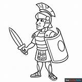 Roman Soldier Coloring Page  Easy Drawing Guides sketch template
