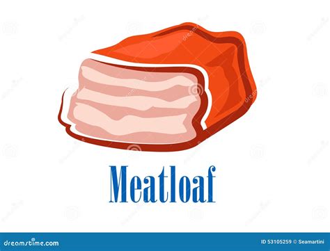 Cartoon Fresh Isolated Beef Meatloaf Stock Vector - Image: 53105259