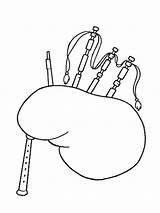 Bagpipes Coloring Kilt Clip Clipart Man Scotland Playing Cliparts  sketch template