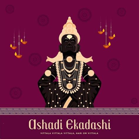 Premium Vector | Ashadi ekadashi festival of lord vitthal from pandharpur maharashtra india ...