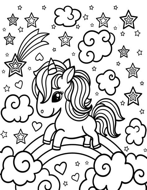 Printable Baby Unicorn Coloring Pages