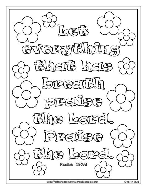 A free print and color page for Psalm 150:6 | Bible coloring pages, Psalm 150, Bible verse ...