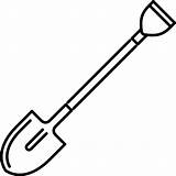Shovel Coloring Lineal Icon sketch template