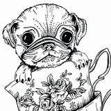Cute Pug Coloring Pages Printable sketch template