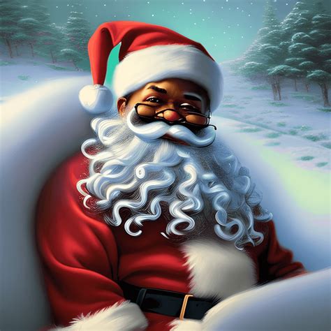 African American Santa Claus Graphic · Creative Fabrica