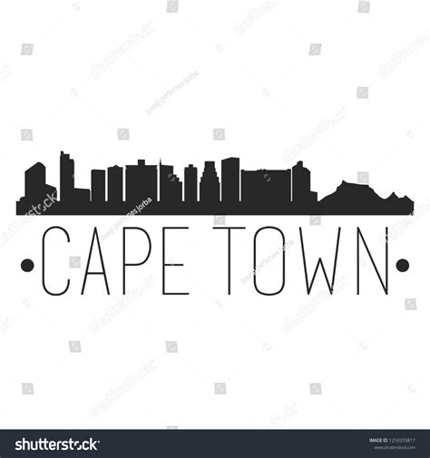 Cape Town South Africa City Skyline Stock Vector (Royalty Free) 1259370817 | Shutterstock