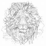 Adult Coloring Lion Page  Pages Mimi Panda sketch template