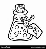 Coloring Book For Kids elixir Bottle With A Magic Vector Image sketch template