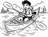 Boy In canoe coloring pages 50151666 Vector Art At Vecteezy sketch template