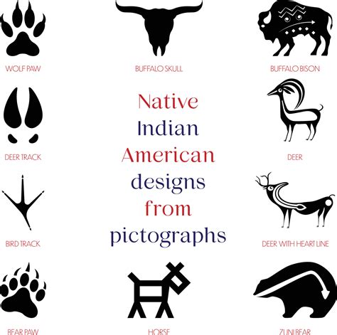 native Indian American designs from pictograph 12824243 Vector Art at ...