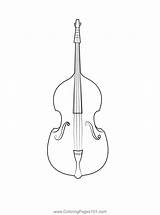 Bass Violin Coloring Page For Kids  Free Printable sketch template
