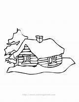 Log Cabin Coloring Page  Home sketch template