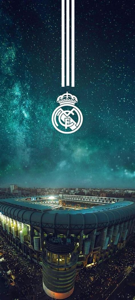 an aerial view of the real madrid football club's stadium at night with stars in the sky