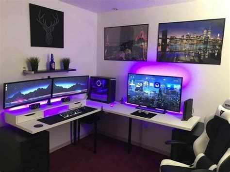 33 Clean Looking White Gaming Setup - GPCD