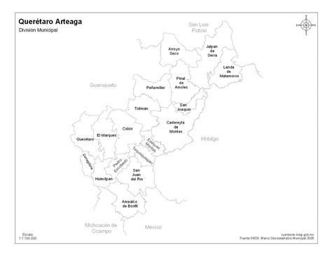 Mapa Queretaro Con Nombres