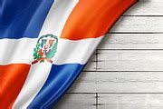Dominican Republic flag on old white wall banner | Graphic Objects ~ Creative Market