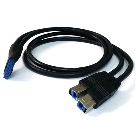 USB 3.0 19 Pin Female to Dual USB Type B Male Adapter Cable 50cm - MODDIY