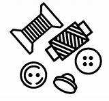 Needle And Thread Spool Drawing Sketch Coloring Page sketch template