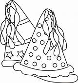 Coloring Pages Birthday Party Hats sketch template