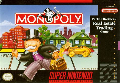 Monopoly (1992) SNES box cover art - MobyGames