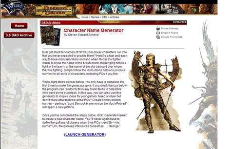 Librarian D.O.A.: Character Name Generators