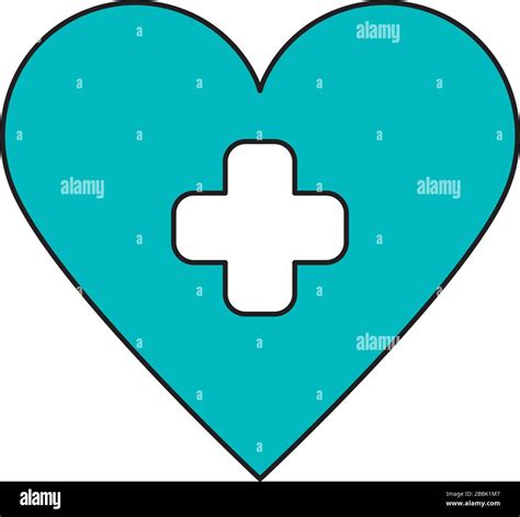 heart with cross symbol isolated icon Stock Vector Image & Art - Alamy