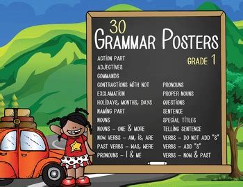 the BRAINY BUNCH: ROAD TRIP - 1st grade GRAMMAR posters / Scott Foresman Reading