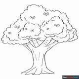 Oak Tree Coloring Page  Easy Drawing Guides sketch template