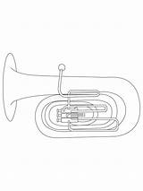 Tuba Coloring Musical Pages Instruments Printable Sheets Instrument  sketch template