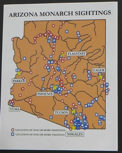 AZ Monarch Butterfly Migration - Map of AZ Monarch Sightings - Watters Garden Center