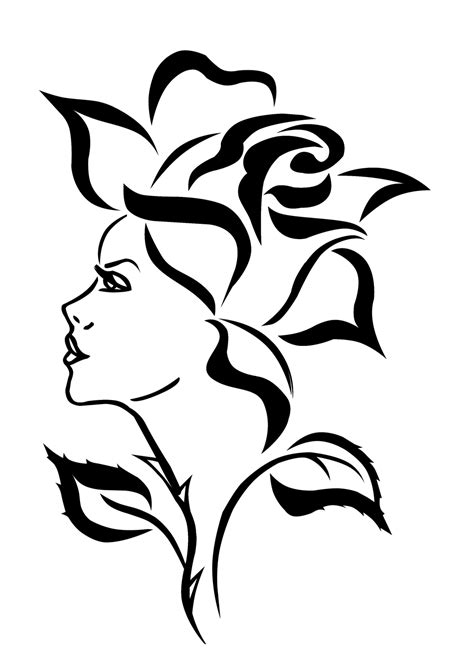 woman as a rose by ELRO66 on DeviantArt | Silhouette art, Stencil art ...