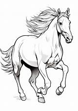 Realistic Horse Coloring Pages sketch template