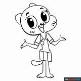Nicole Watterson From The Amazing World Of Gumball Coloring Page  Easy sketch template