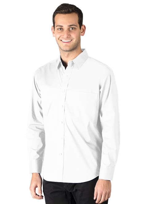 7268-WHI-M-SOLID|BG7268|Men's L/S Superblend Untucked Shirt