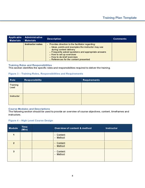 Training Plan Template Free Download - Photos