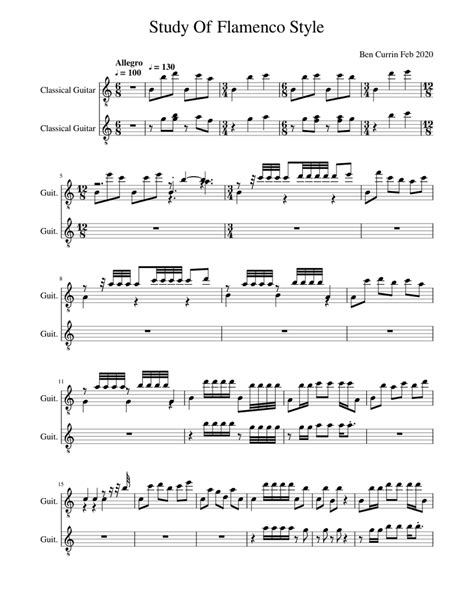 Study Of Flamenco Style Sheet music for Guitar (Solo) | Musescore.com