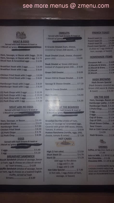 Online Menu of El Grande Cafe Restaurant, Cortez, Colorado, 81321 - Zmenu