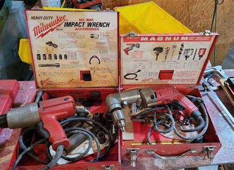 Milwaukee Impact Wrench & Milwaukee Magnum Right Angle Drill + Accessories - Sherwood Auctions