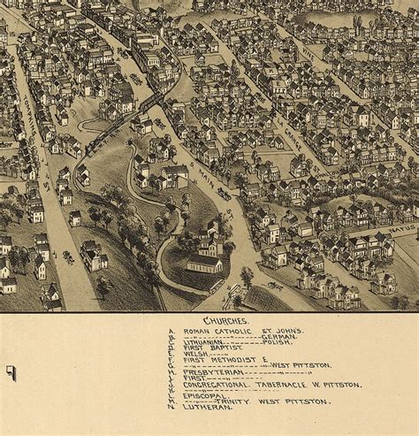 Map of Pittston and West Pittston Luzerne Co. Pennsylvania | Etsy