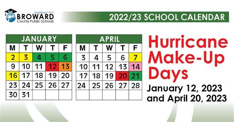 BCPS Hurricane Make-Up Days Are January 12 and April 20, 2023