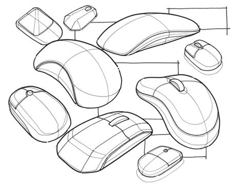 Computer Mouse Sketch Sketch Template | Industrial design sketch, Mouse ...