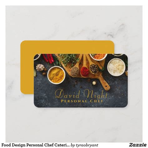 Food Design Personal Chef Catering Business Card | Zazzle.com in 2021 | Catering business cards ...