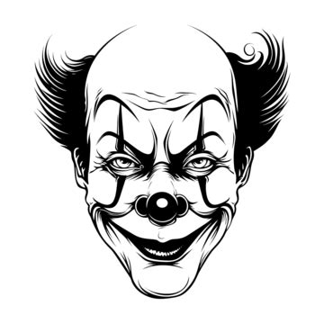 Clown Face Winking Eye Outline, Clown, Face, Halloween PNG Transparent Image and Clipart for ...