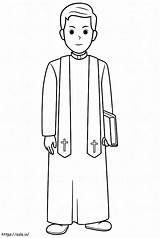 Sacerdote Priester Kleurplaat Cura Pastoor Priests Kleurplaten Stampare  sketch template